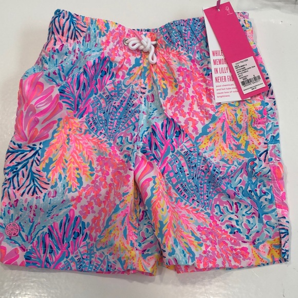 Lilly Pulitzer Swim Nwt Lilly Pulitzer Boys Junior Capri Swim Trunks In Splash Dance Poshmark